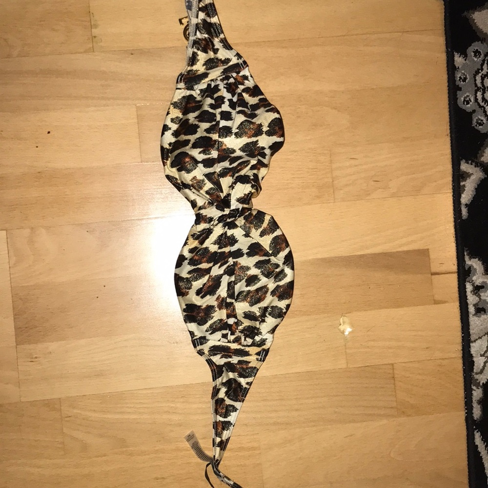 Cheetah print strapless Victoria’s Secret bikini
